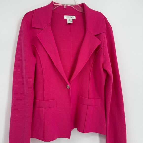 Rachel Zoe Cotton Sweater Coat Blazer Jacket Size Small Pink One-button Women - Picture 2 of 8